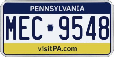 PA license plate MEC9548