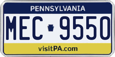 PA license plate MEC9550