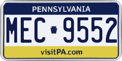 PA license plate MEC9552