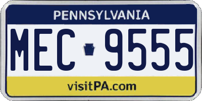 PA license plate MEC9555