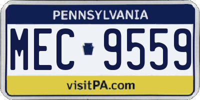 PA license plate MEC9559