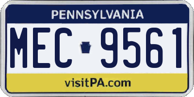 PA license plate MEC9561