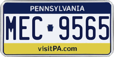 PA license plate MEC9565