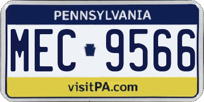 PA license plate MEC9566