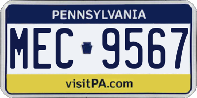 PA license plate MEC9567