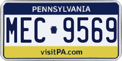 PA license plate MEC9569