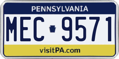 PA license plate MEC9571
