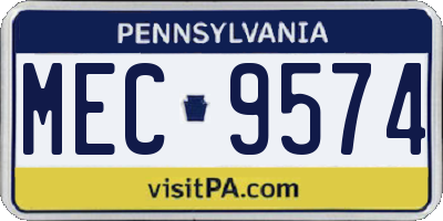 PA license plate MEC9574