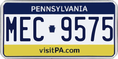 PA license plate MEC9575