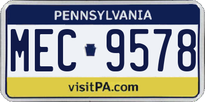 PA license plate MEC9578
