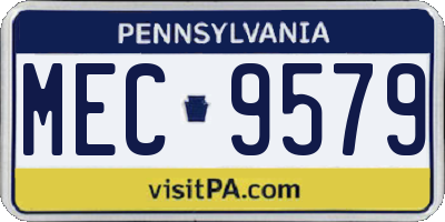 PA license plate MEC9579
