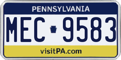 PA license plate MEC9583
