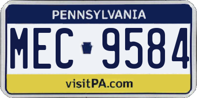 PA license plate MEC9584