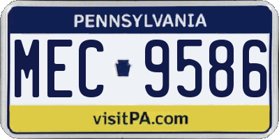PA license plate MEC9586