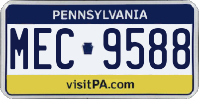 PA license plate MEC9588