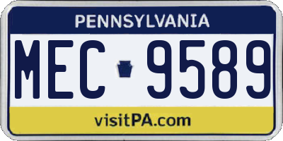 PA license plate MEC9589