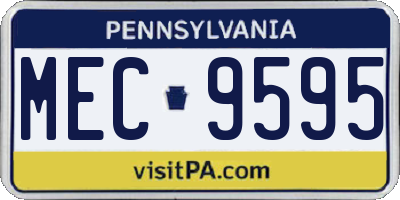 PA license plate MEC9595