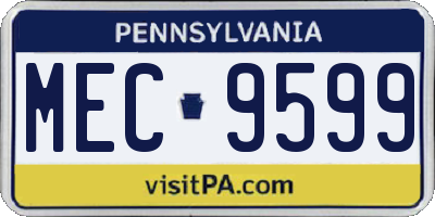 PA license plate MEC9599