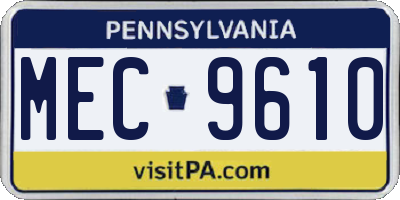 PA license plate MEC9610