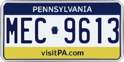 PA license plate MEC9613
