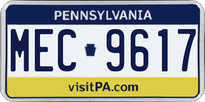 PA license plate MEC9617