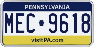 PA license plate MEC9618