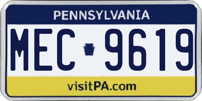 PA license plate MEC9619