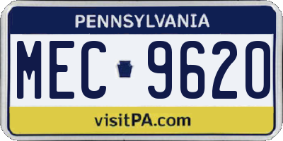 PA license plate MEC9620