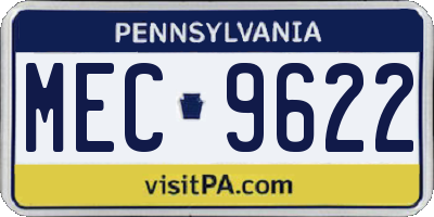 PA license plate MEC9622