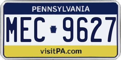 PA license plate MEC9627