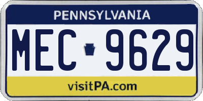 PA license plate MEC9629