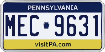 PA license plate MEC9631