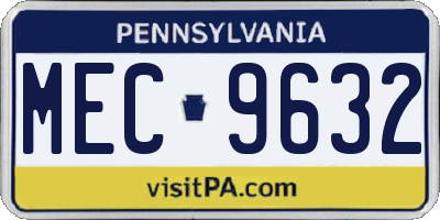 PA license plate MEC9632