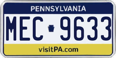 PA license plate MEC9633