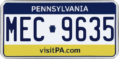 PA license plate MEC9635