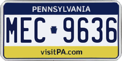 PA license plate MEC9636