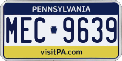 PA license plate MEC9639