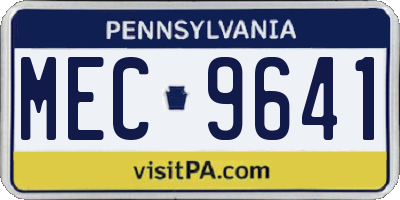 PA license plate MEC9641