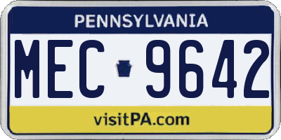 PA license plate MEC9642