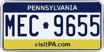 PA license plate MEC9655