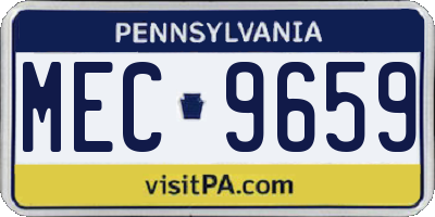 PA license plate MEC9659