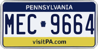 PA license plate MEC9664