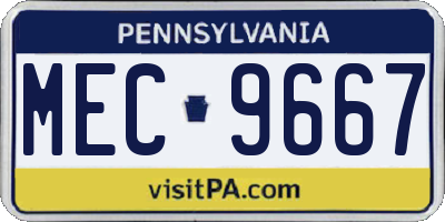PA license plate MEC9667