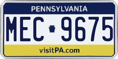 PA license plate MEC9675
