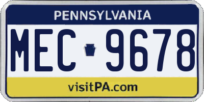 PA license plate MEC9678