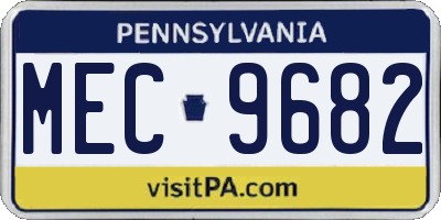 PA license plate MEC9682