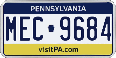 PA license plate MEC9684