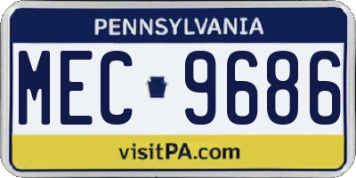 PA license plate MEC9686