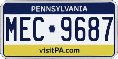 PA license plate MEC9687