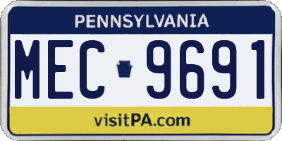 PA license plate MEC9691